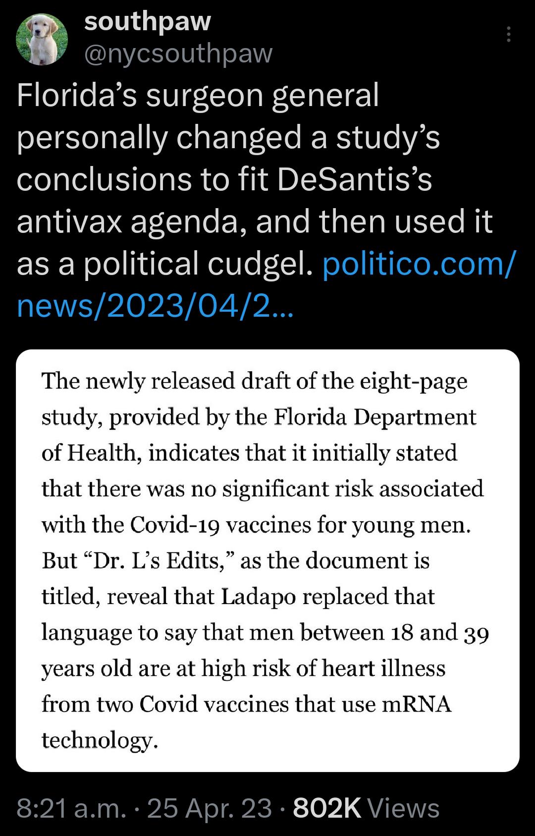 g LT T EN Floridas surgeon general personally changed a studys LT eI ER R 1IN ETIES EINOYENEETCl e EREETaTe R s NVETTe Bl ESERolojle1Relilo C1R The newly released draft of the eight page study provided by the Florida Department of Health indicates that it initially stated that there was no significant risk associated with the vaccines for young men But Dr L titled reveal that Ladapo language to sa