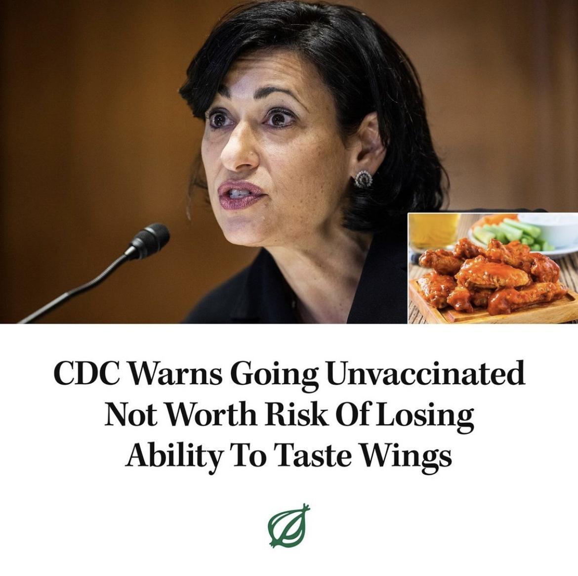 CDC Warns Going Unvaccinated Not Worth Risk Of Losing Ability To Taste Wings ad