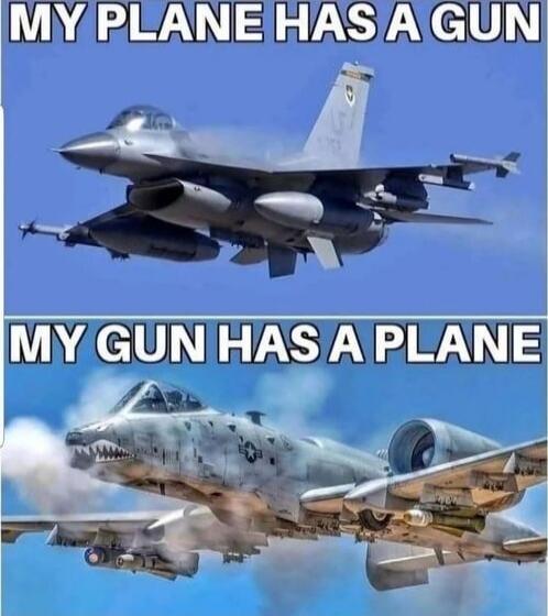 MY PLANE HAS A GUN
MY GUN HAS A PLANE