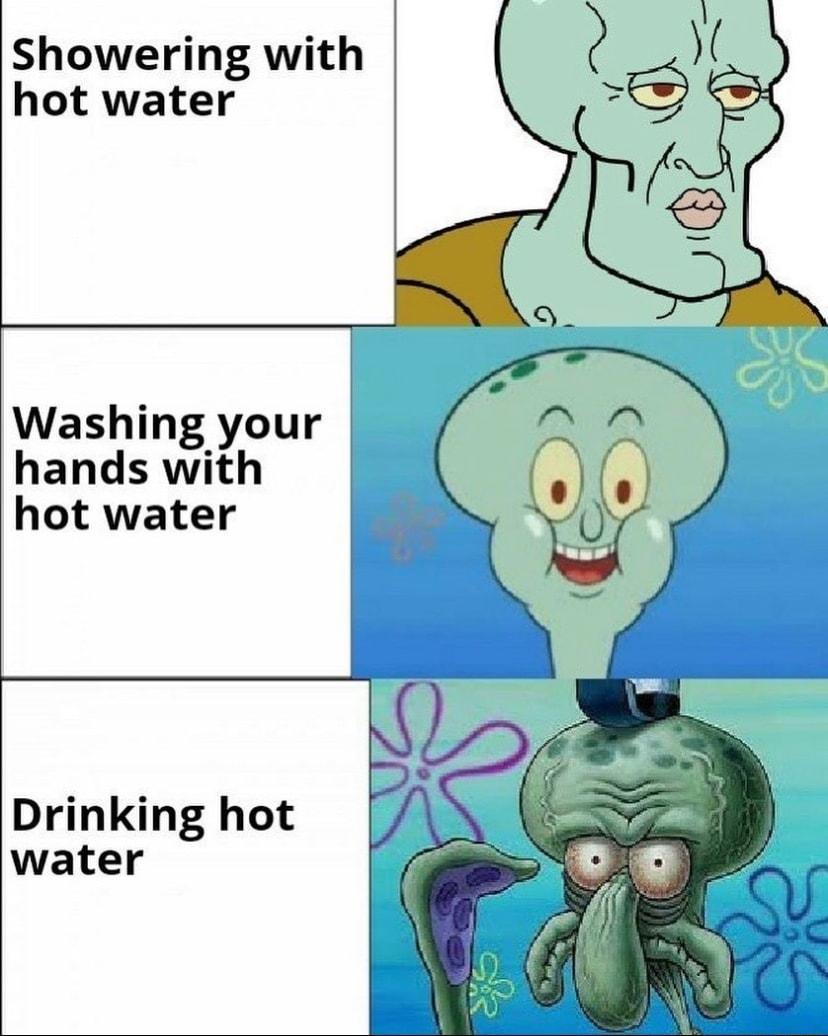 Showering with hot water Washing your hands with hot water Drinking hot water