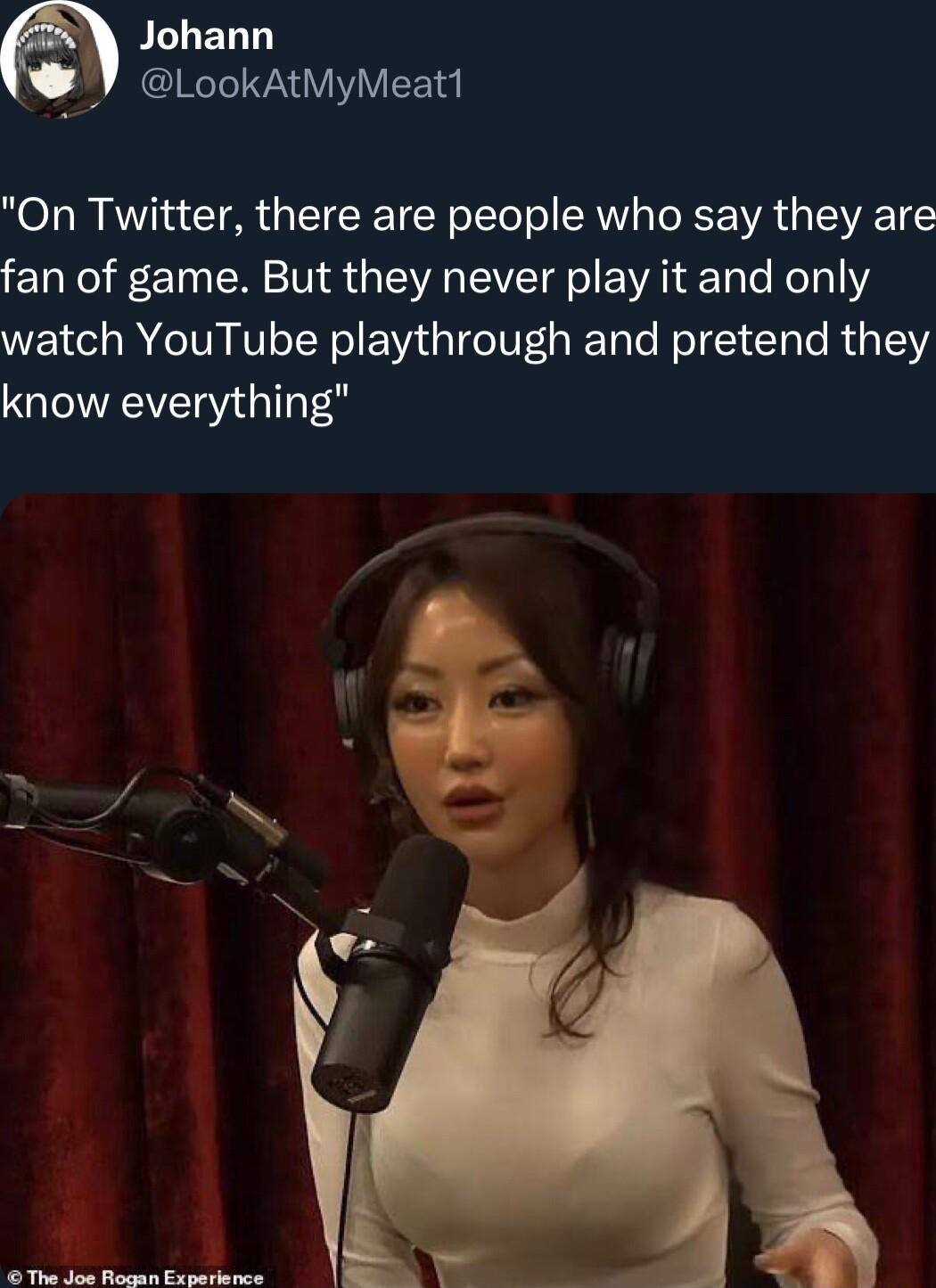 PLUELD LookAtMyMeat1 On Twitter there are people who say they are fan of game But they never play it and only watch YouTube playthrough and pretend they know everything 5T B acen Baaeiories