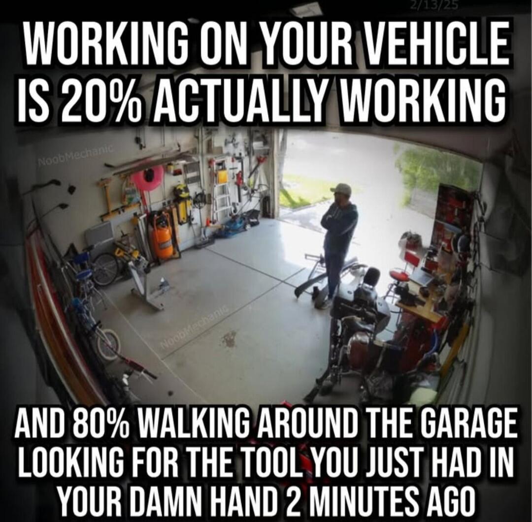 WORKING ONYOUR VEHICLE 1S 20 ACTUALLYWORKING 7l A C AND 80 WALKING AROUND THE GARAGE R TR TR T YOUR DAMN HAND 2 MINUTES AGO