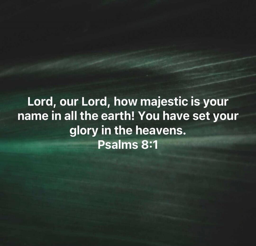 Lord, our Lord, how majestic is your name in all the earth! You have set your glory in the heavens. Psalms 8:1