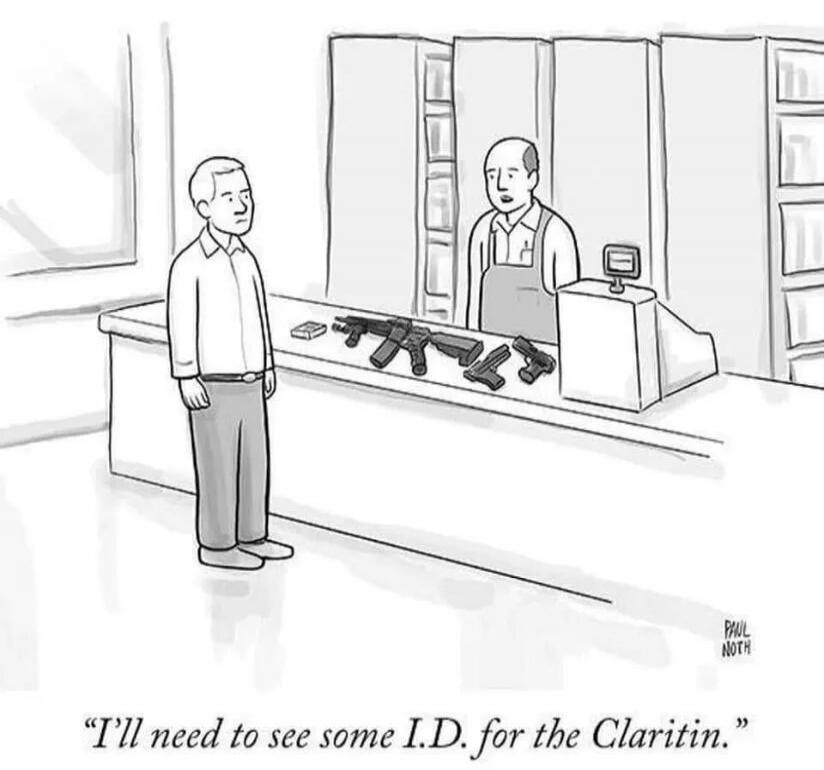 I'll need to see some I.D. for the Claritin.