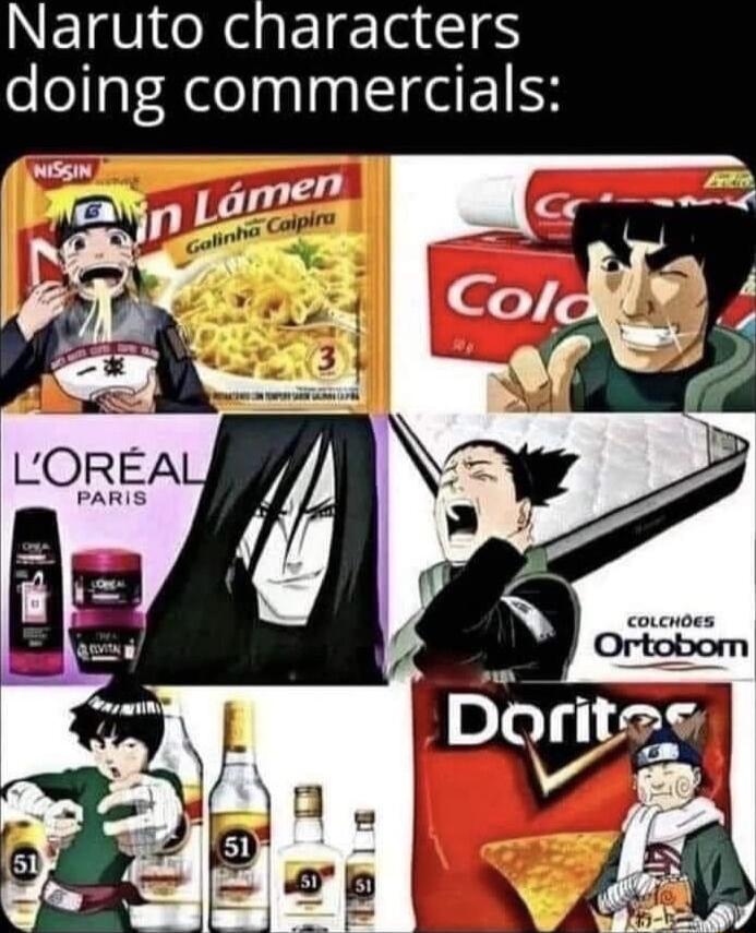 Naruto characters doing commercials