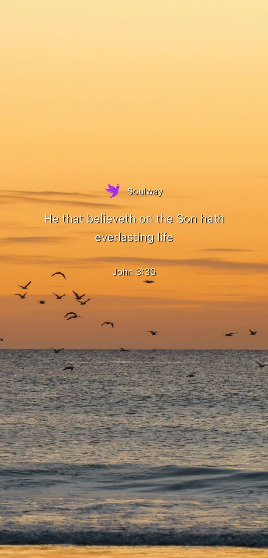 Soulway He that believeth on the Son hath everlasting life John 3:36