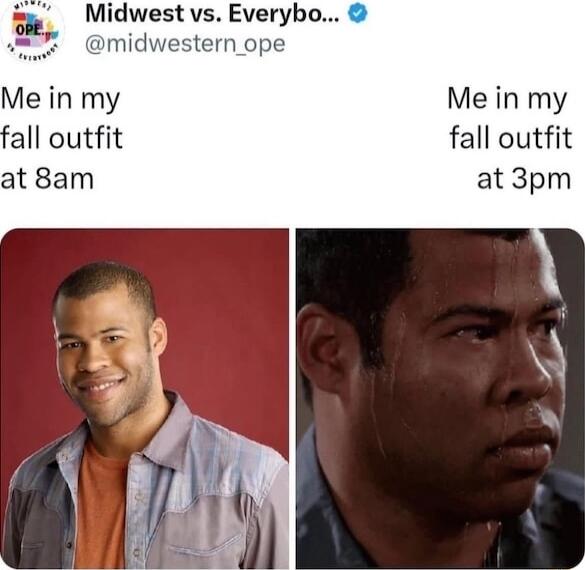 Midwest vs Everyb Me in my fall outfit at 3pm