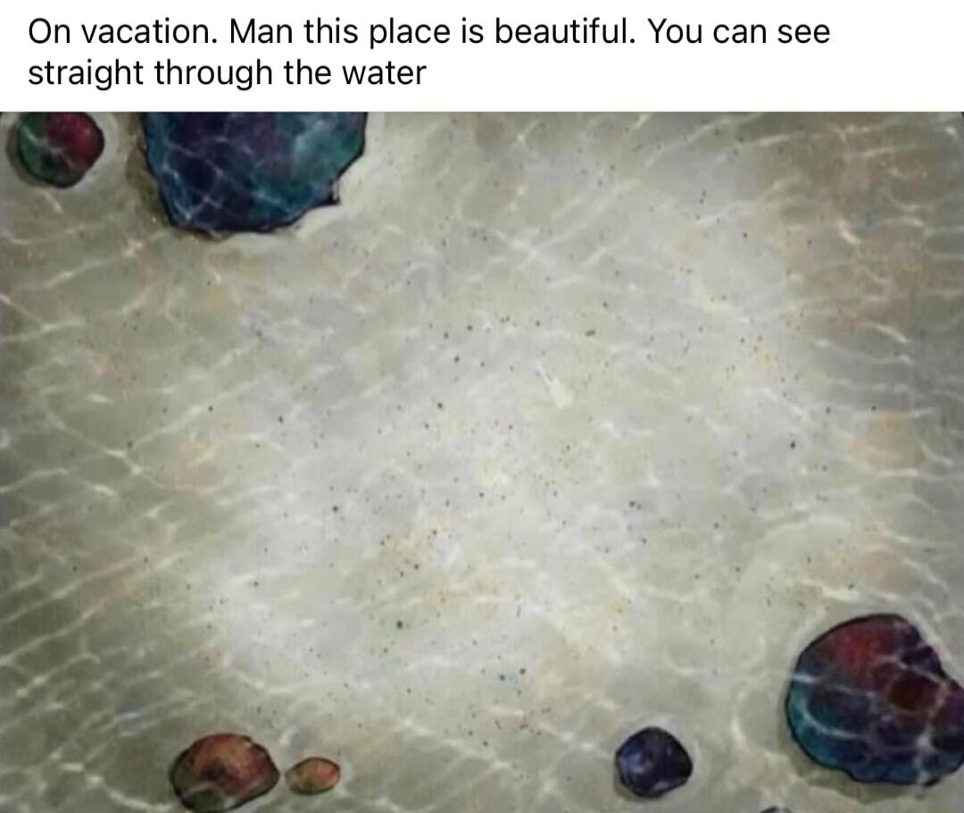 On vacation Man this place is beautiful You can see straight through the water