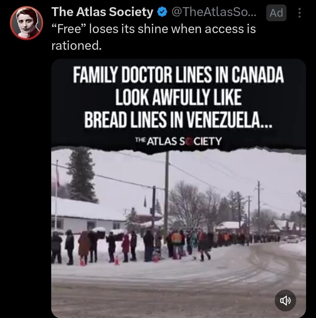'Free' loses its shine when access is rationed. FAMILY DOCTOR LINES IN CANADA LOOK AWFULLY LIKE BREAD LINES IN VENEZUELA...