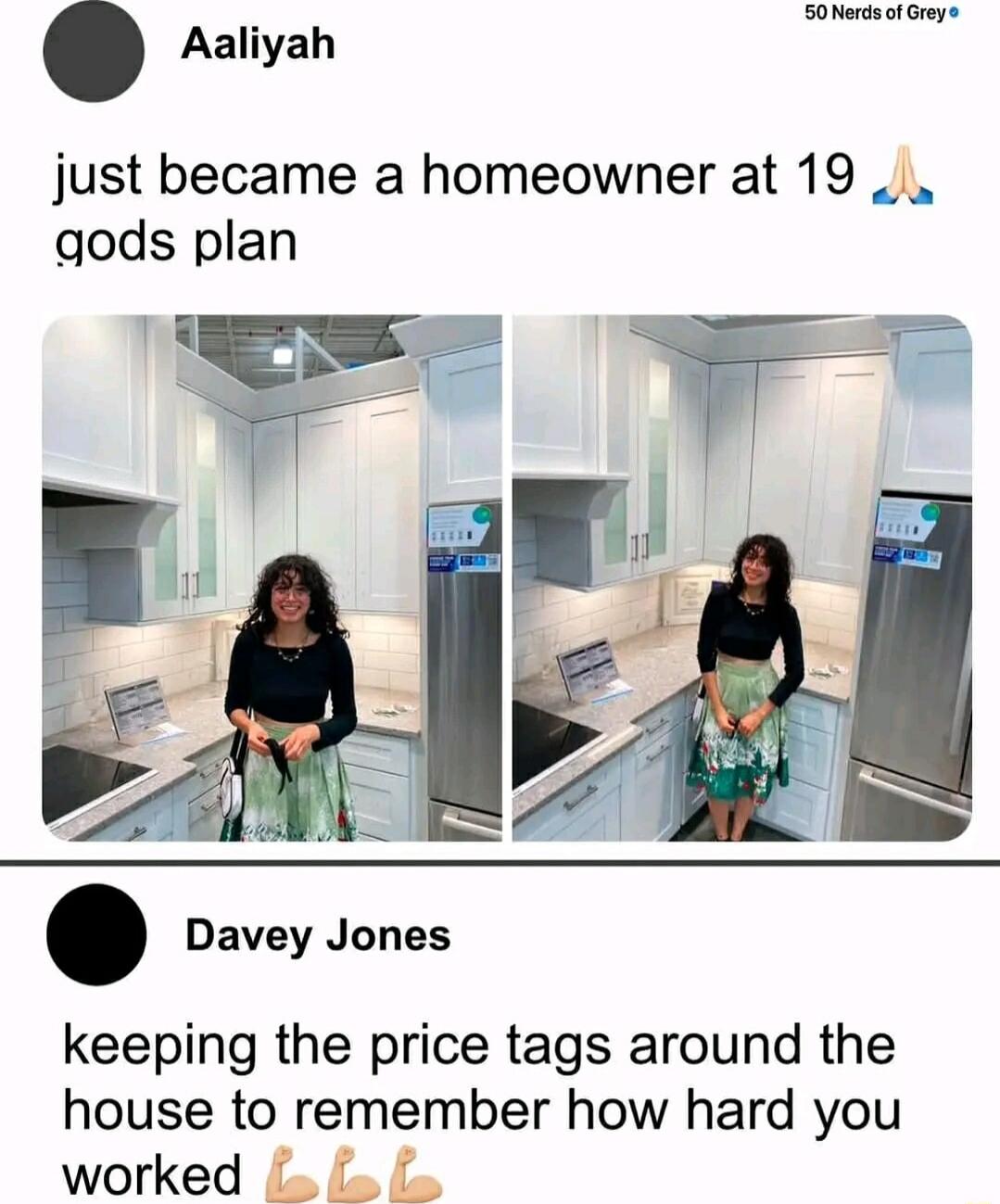 oot o acf Aaliyah just became a homeowner at 19 _ gods plan keeping the price tags around the house to remember how hard you worked