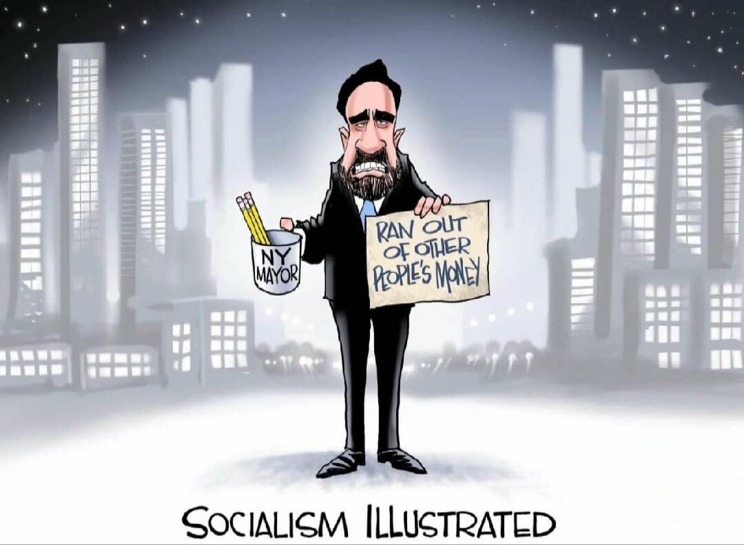 NY MAYOR RAN OUT OF OTHER PEOPLE'S MONEY SOCIALISM ILLUSTRATED