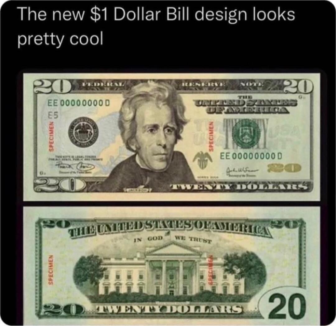 The new 1 Dollar Bill design looks pretty cool