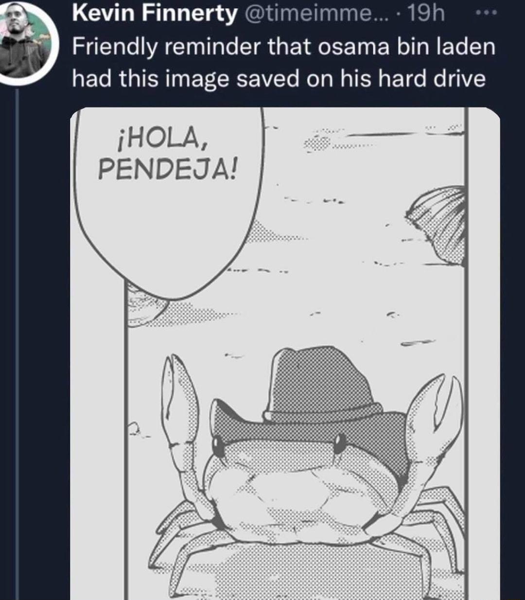 LGN ST e s RGN EIINE 19h Friendly reminder that osama bin laden LEL RGN ETEREE IV Nl W TN T e e 1Y iHOLA PENDEJA