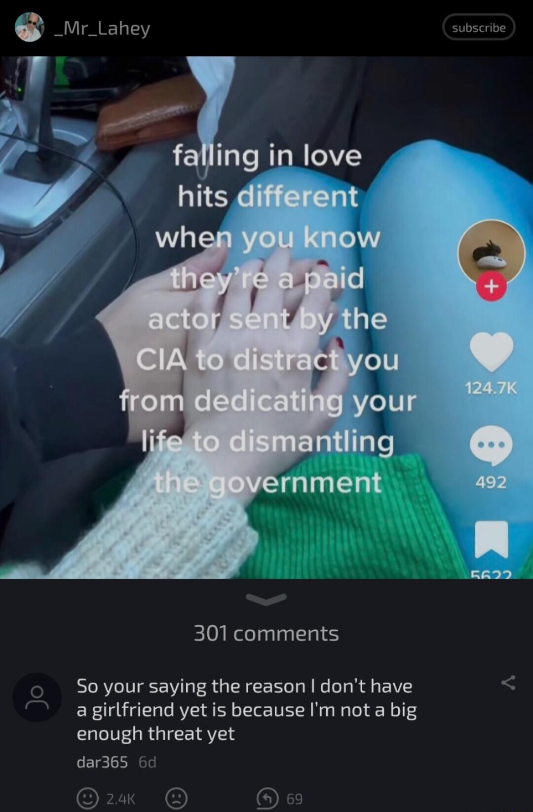 falling in love hits RIS So your saying the reason dont have agirlfriend yet is because Im not a big enough threat yet dar365