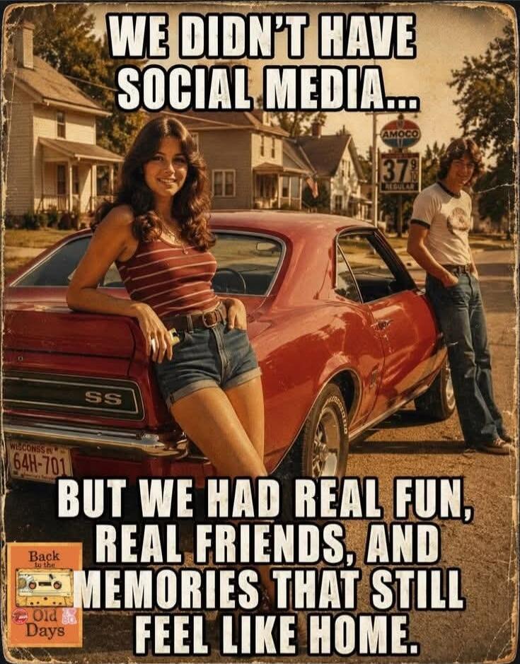 WE DIDN'T HAVE SOCIAL MEDIA... BUT WE HAD REAL FUN, REAL FRIENDS, AND MEMORIES THAT STILL FEEL LIKE HOME. AMOCO 37 REGULAR. WISCONSIN 64H-701. SS. Back to the Old Days.