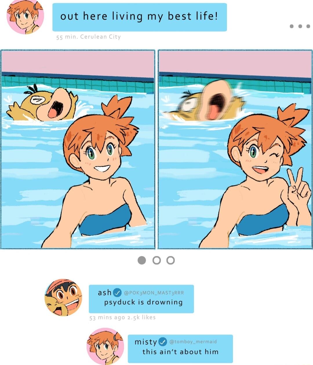 ash psyduck is drowning misty this aint about him