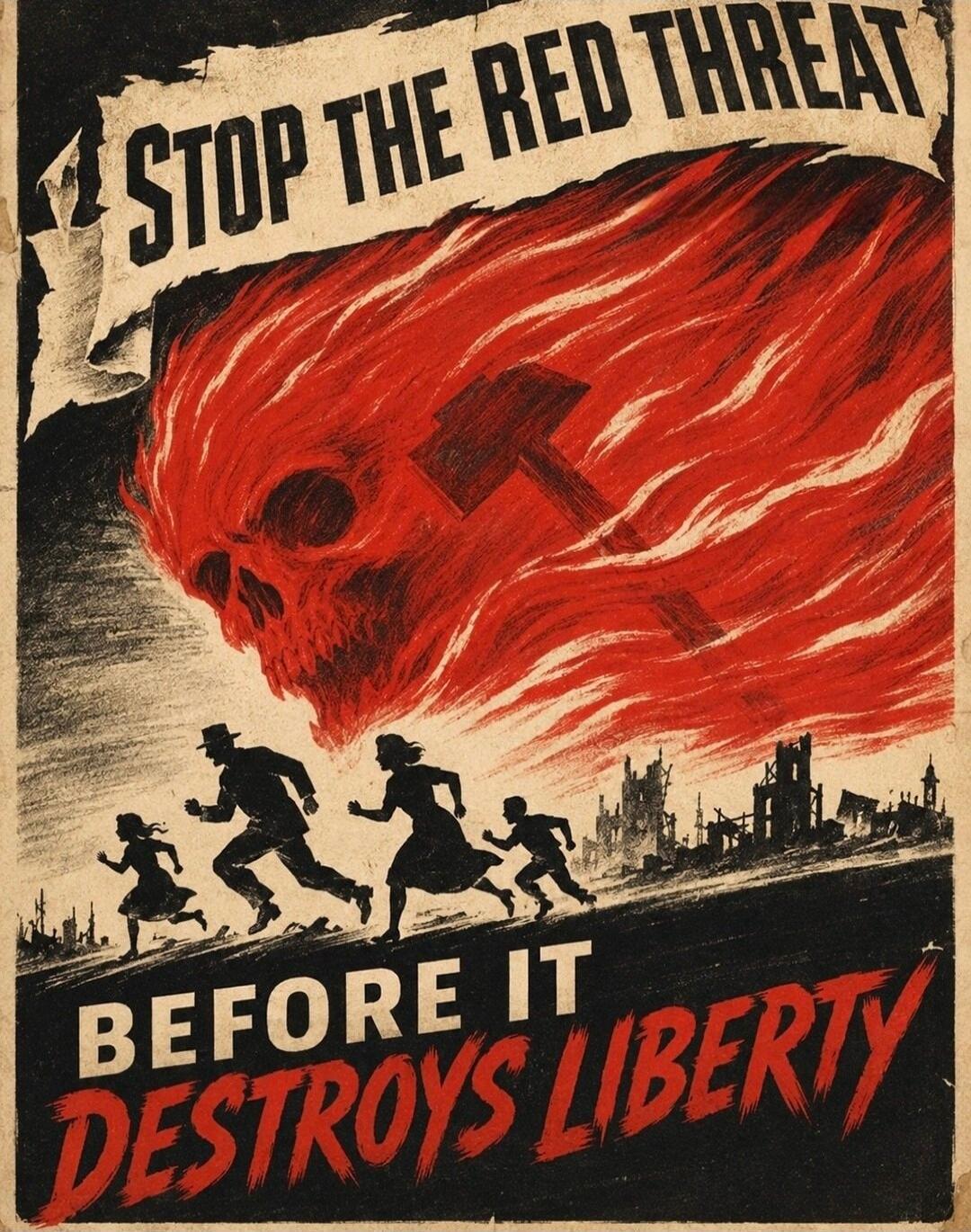 STOP THE RED THREAT BEFORE IT DESTROYS LIBERTY