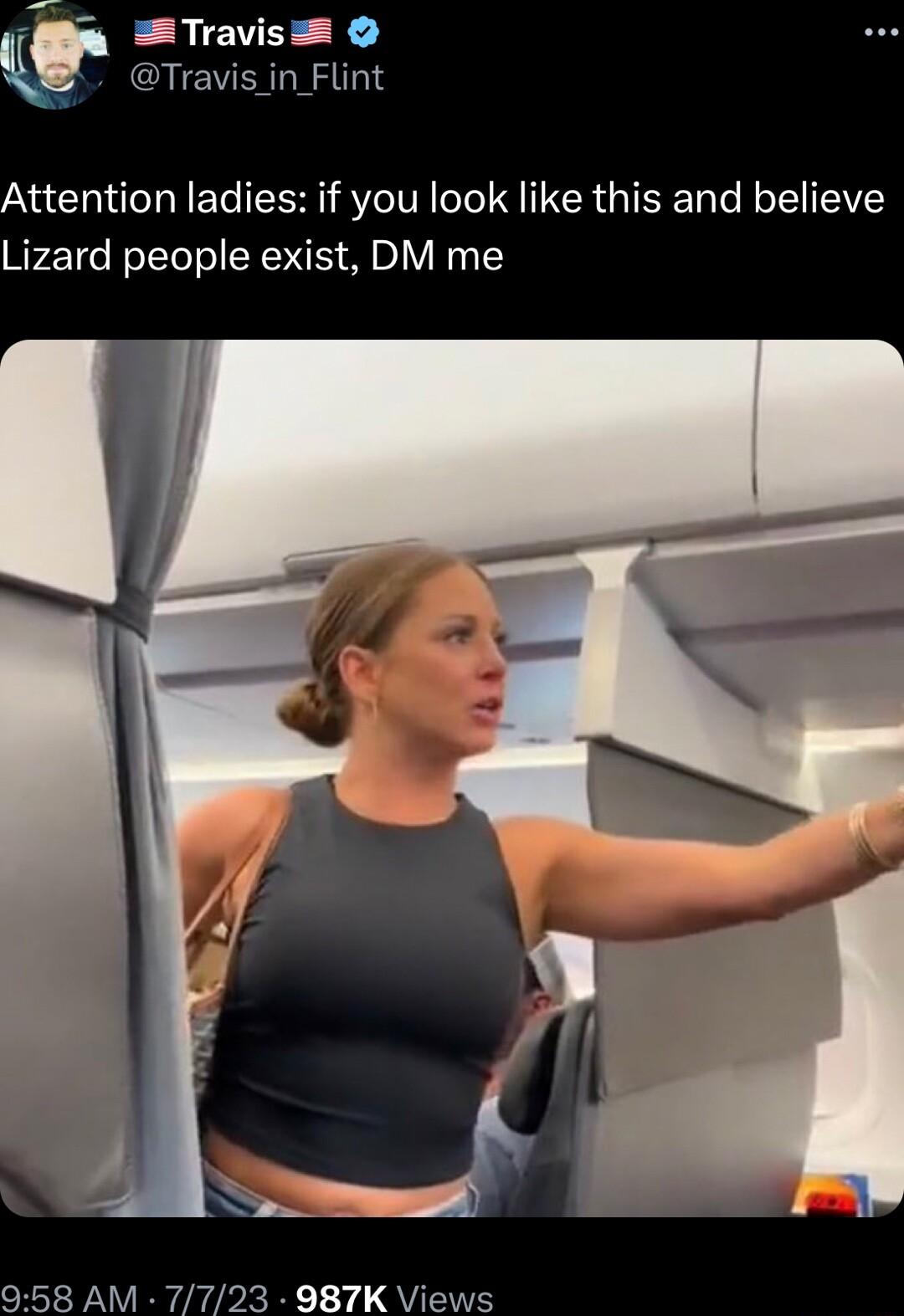 Travis s_in_Flint Attention ladies if you look like this and believe Lizard people exist DM me