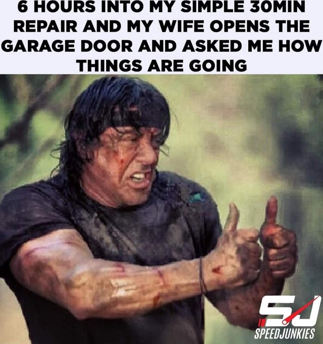 REPAIR AND MY WIFE OPENS THE GARAGE DOOR AND ASKED ME HOW THINGS ARE GOING SPEEDJUNNIES