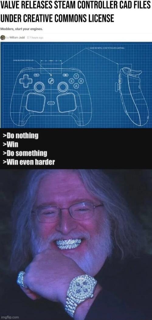 VALVE RELEASES STEAM CONTROLLER CAD FILES UNDER CREATIVE COMMONS LICENSE. Modders, start your engines. by William Judd 7 hours ago. Do nothing. Win. Do something. Win even harder.
