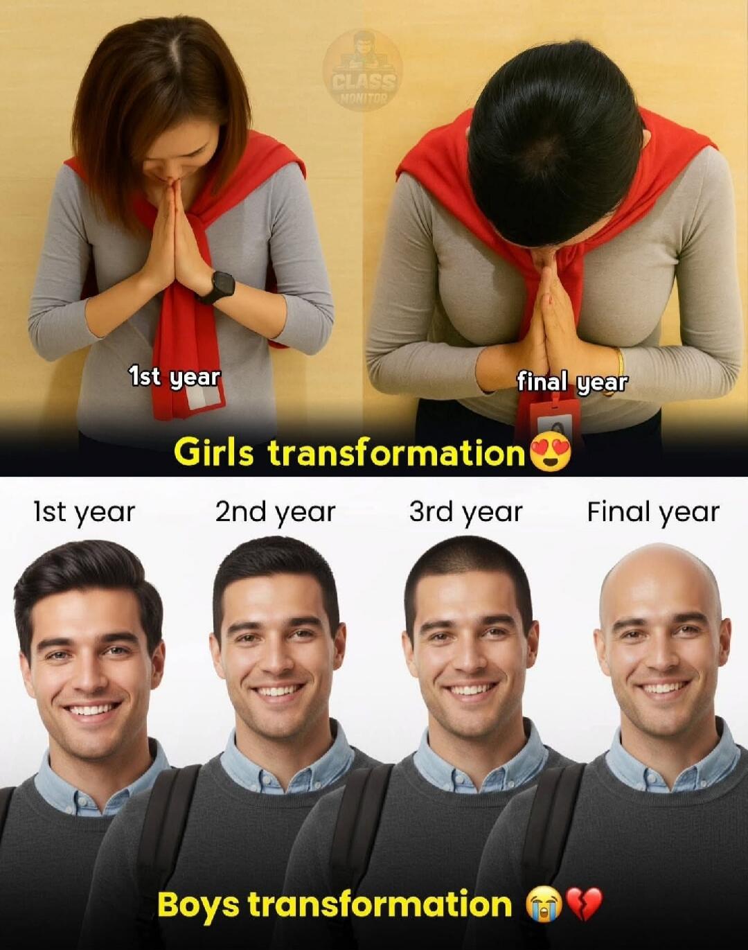 1st year | final year | Girls transformation 😍 | 1st year 2nd year 3rd year Final year | Boys transformation 😢💔