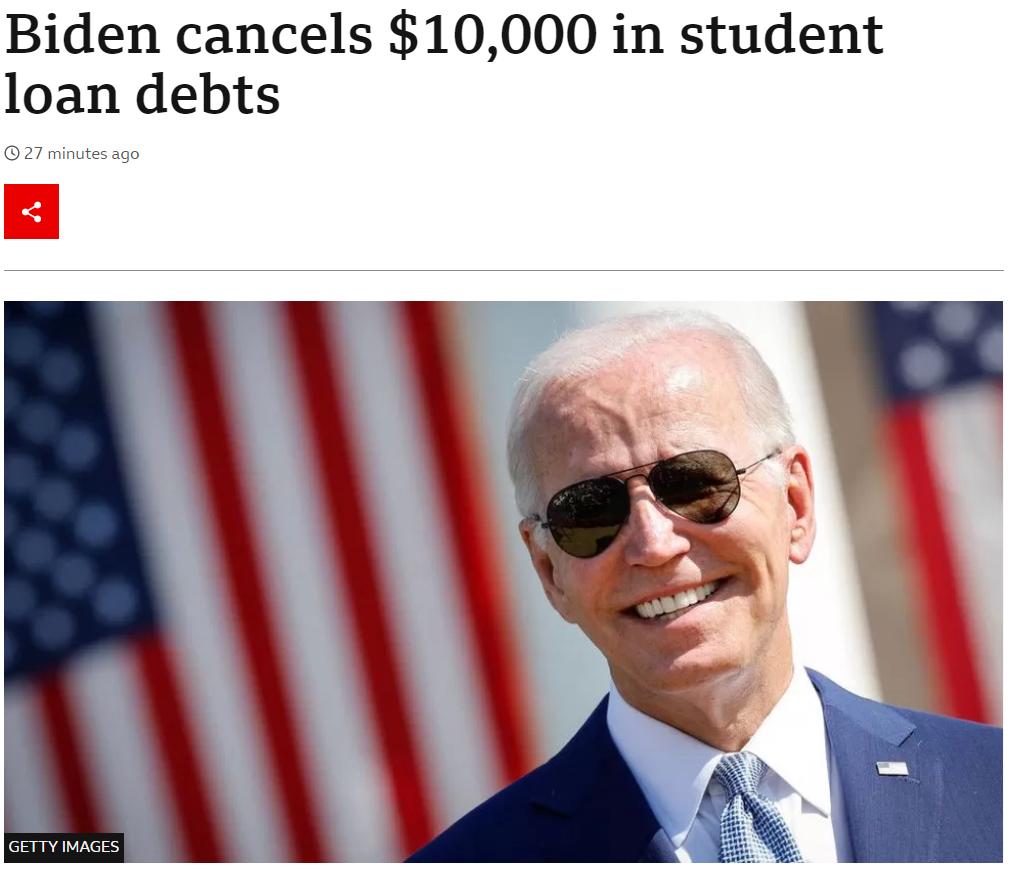 Biden cancels 10000 in student loan debts