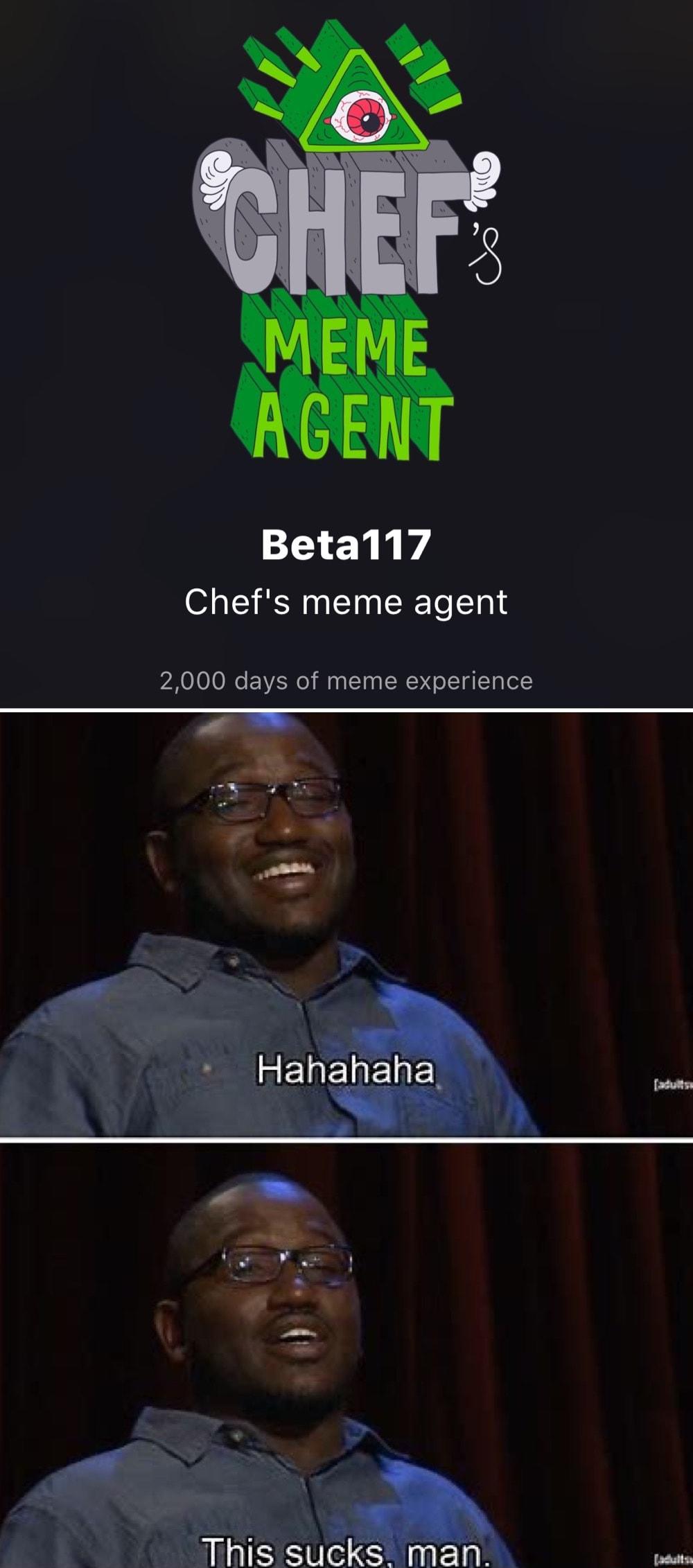 Beta117 Chefs meme agent 2000 days of meme experience