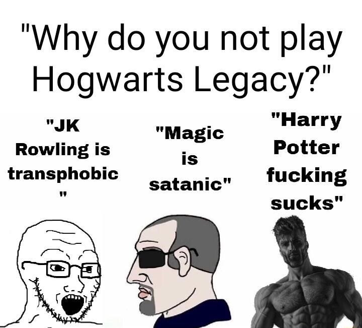 Why do you not play Hogwarts Legacy JK Magic Harry Rowling is is Potter lranslloblc satanic fucking sucks