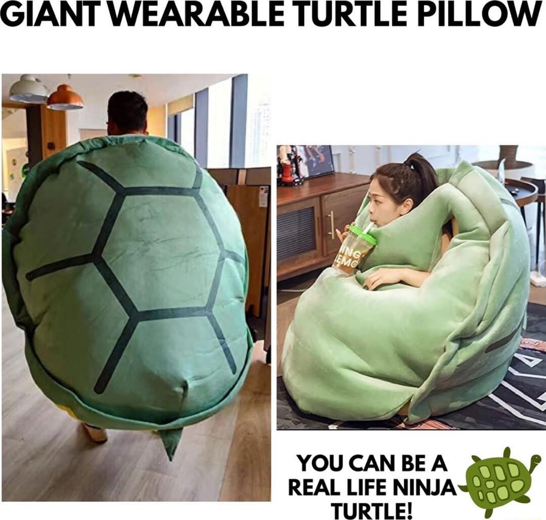 GIANT WEARABLE TURTLE PILLOW YOU CAN BE A REAL LIFE NINJA TURTLE