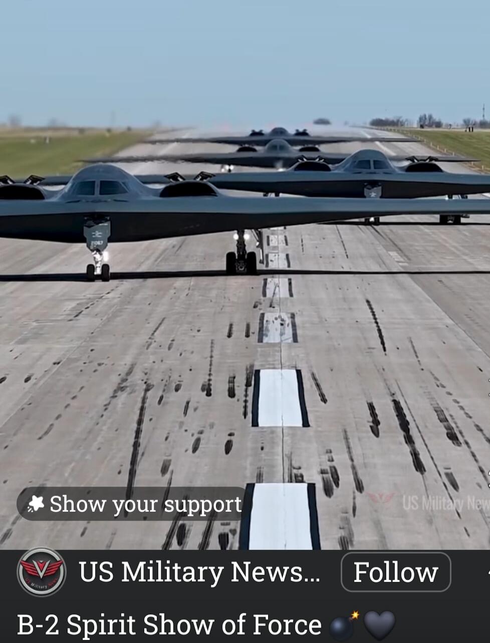 Show your support US Military News... Follow B-2 Spirit Show of Force