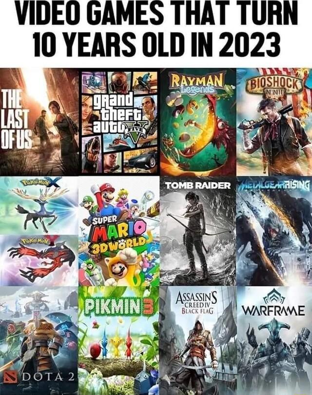 VIDEO GAMES THAT TURN l YEARS OLD IN 2023