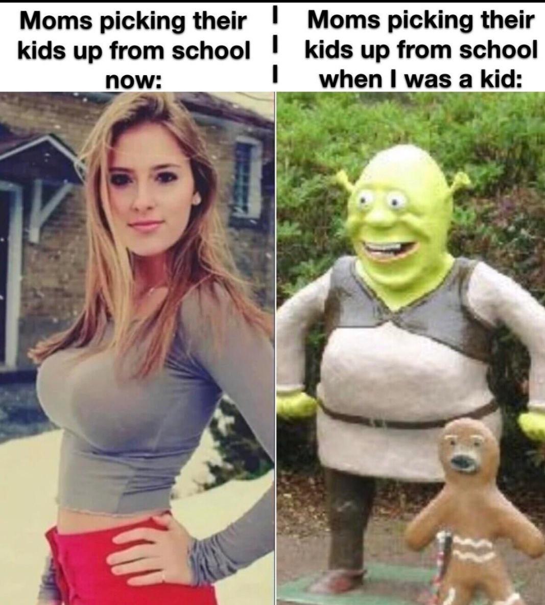 Moms picking their I Moms picking their kids up from school kids up from school when was a kid