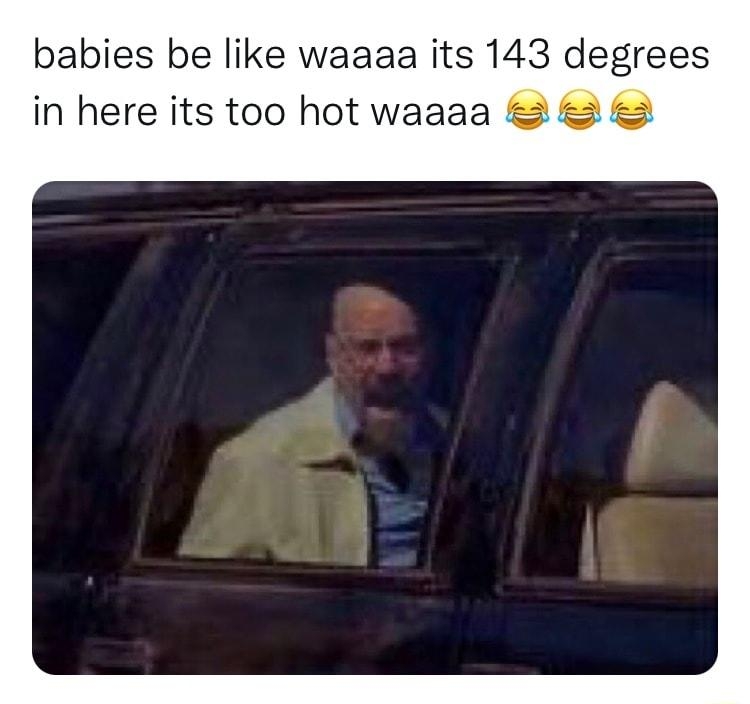 babies be like waaaa its 143 degrees in here its too hot waaaa