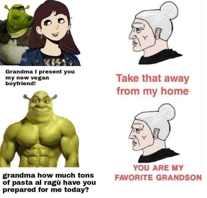 Grandma my new boyriend Take that away from my home B YOU ARE MY grandma how much tons ol vt nove you FAVORITE GRANDSON prepared for me today