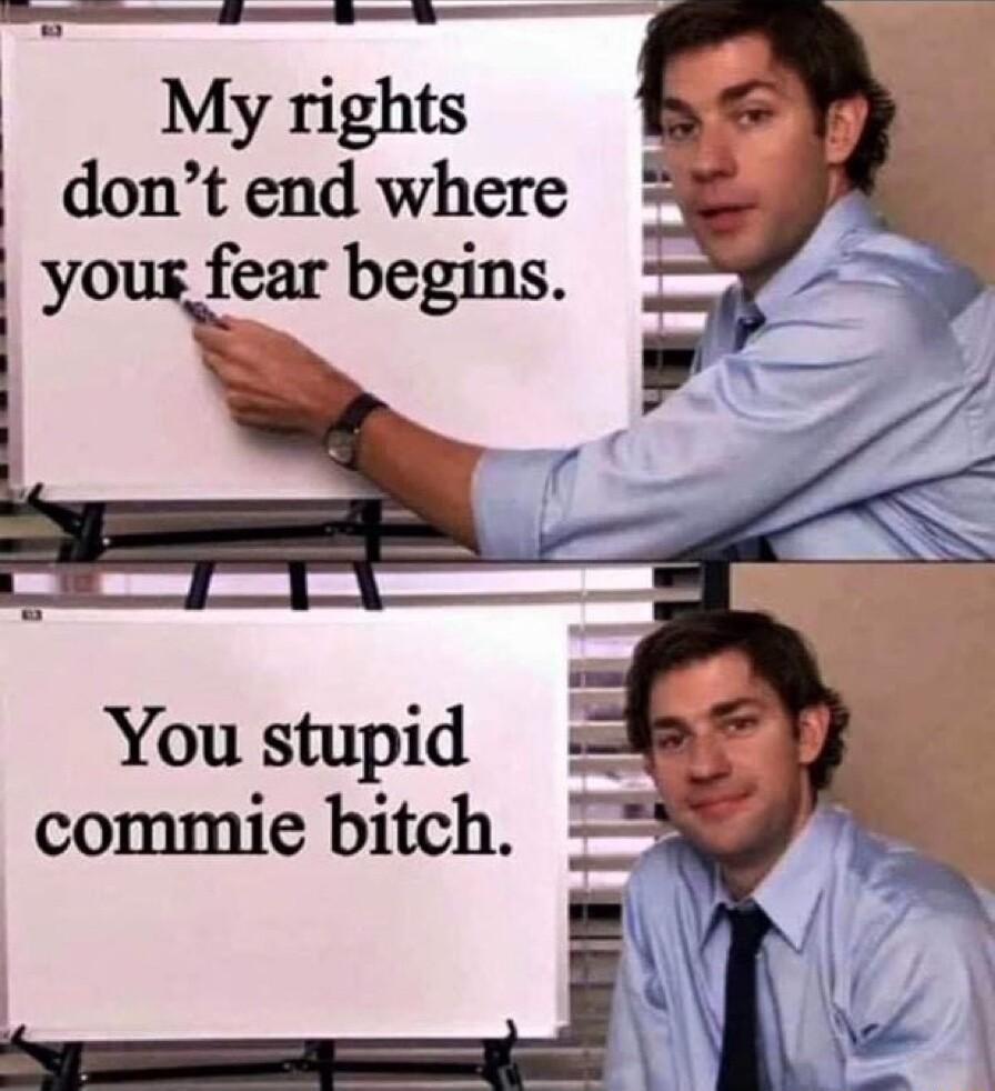 My rights dont end where You stupid commie bitch