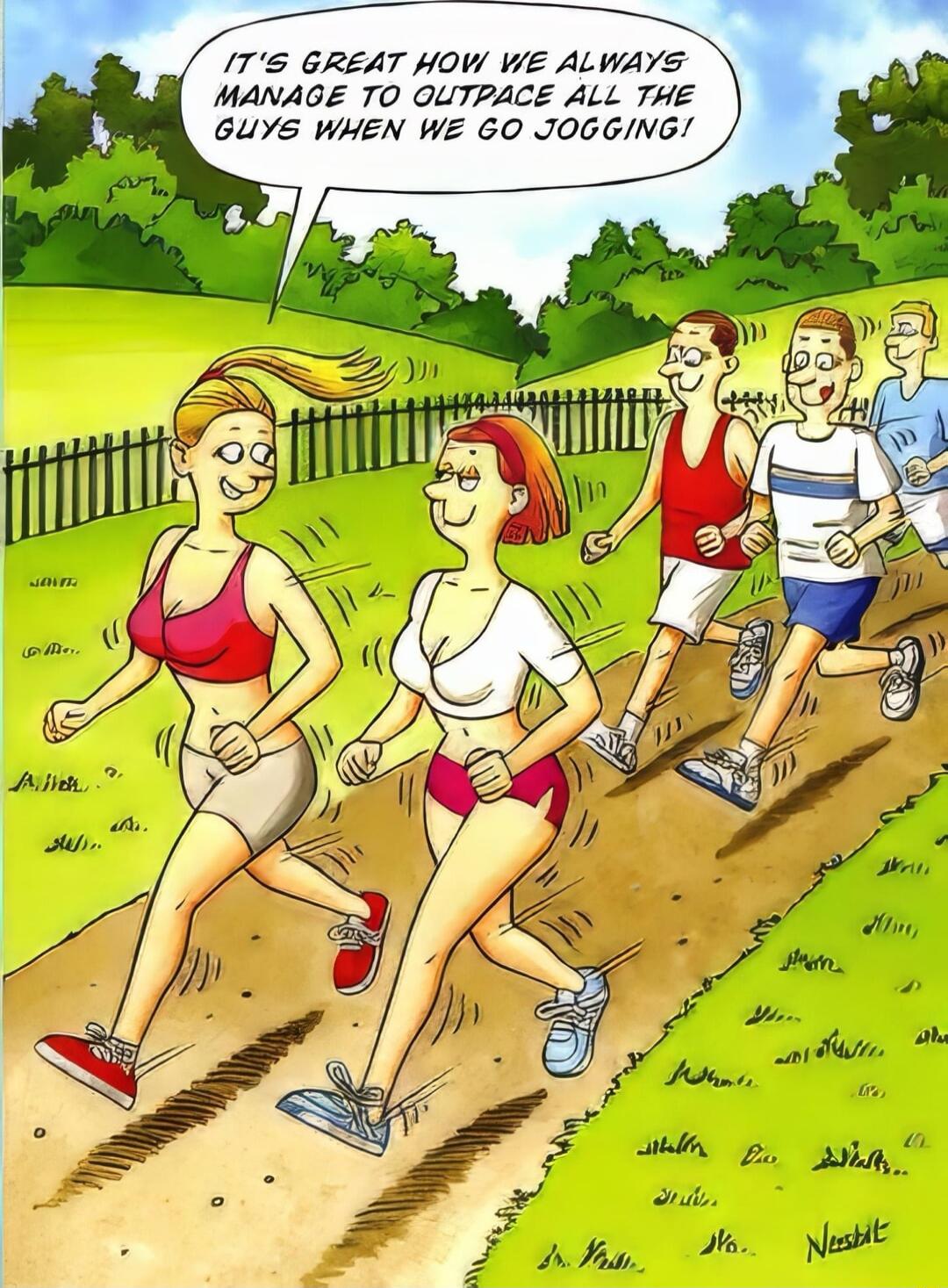 1TS GREAT HOW WE ALWAYS MANAGE TO OUTPACE ALL THE GUYE WHEN WE 60 JOGGING