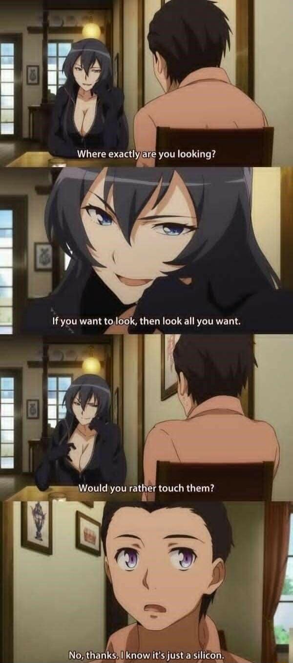 Where exactly are you looking?
If you want to look, then look all you want.
Would you rather touch them?
No, thanks. I know it's just a silicon.