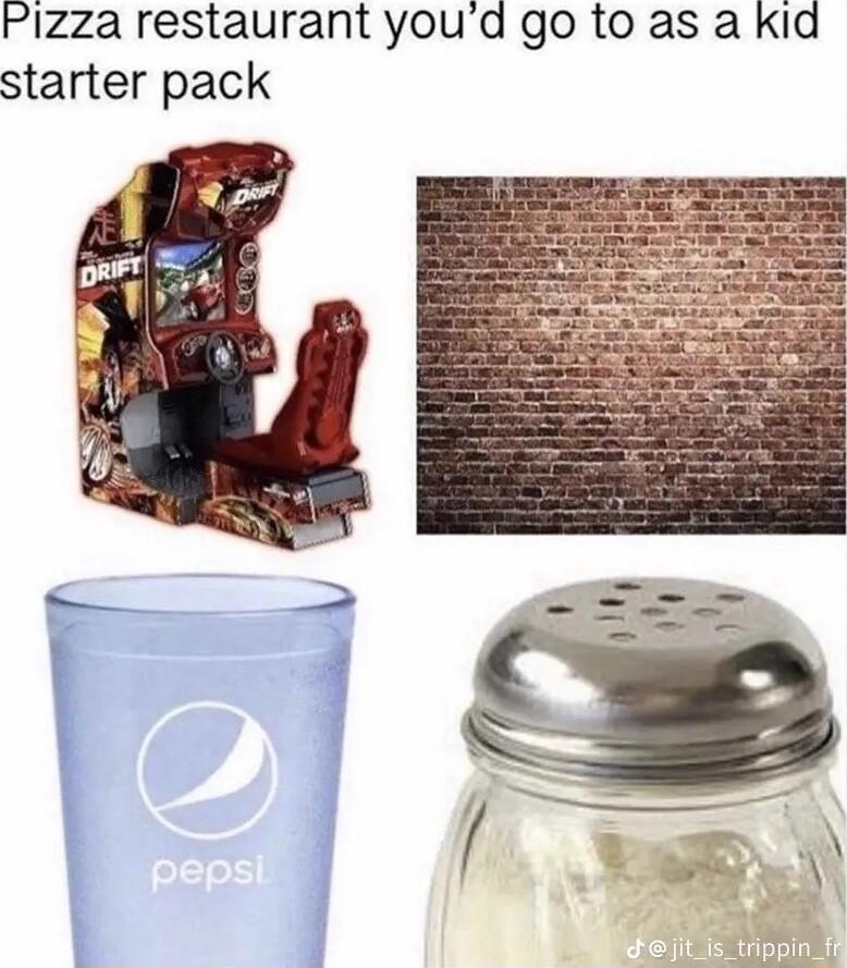 Plzza restaurant youd go to as a kid starter pack