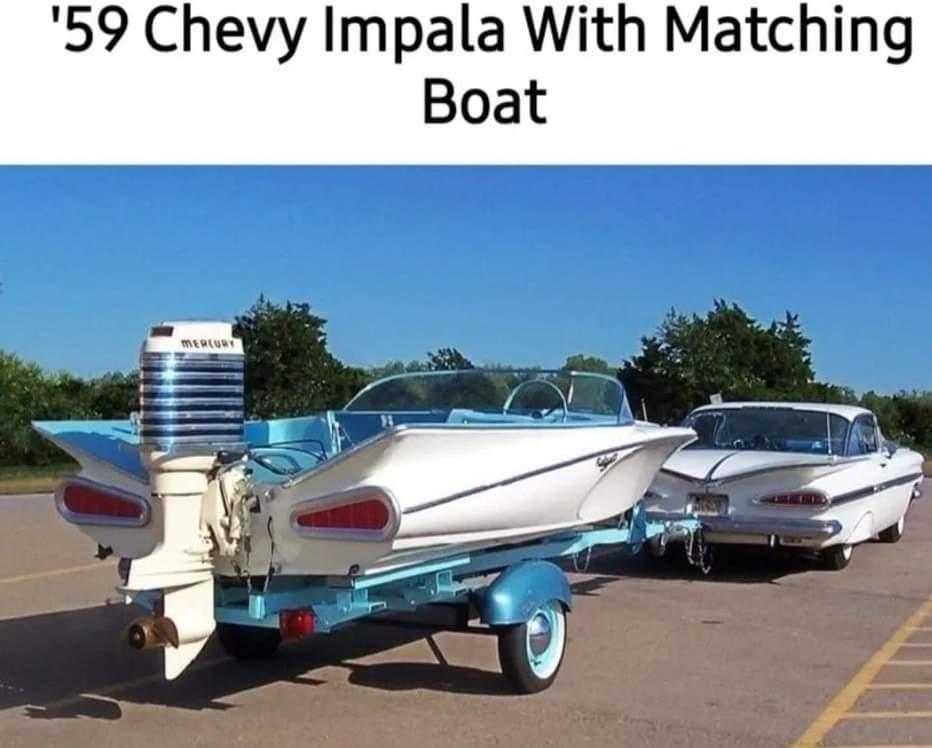 59 Chevy Impala With Matching Boat