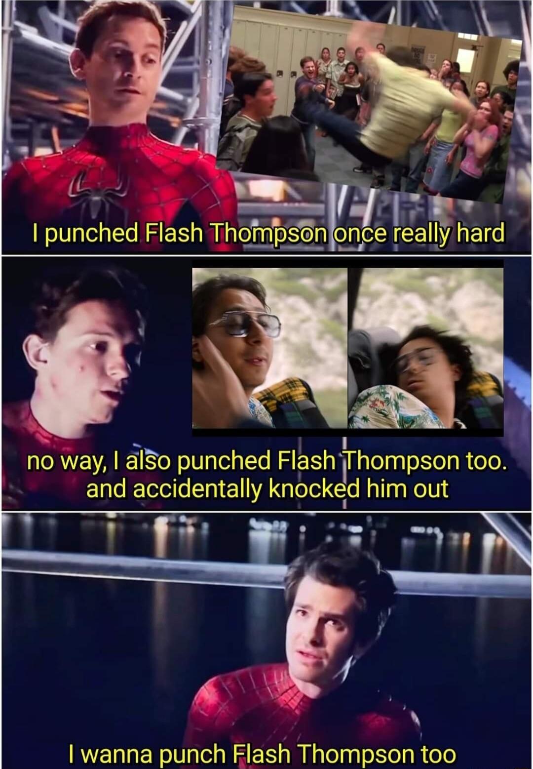 L3 CAYEA also punched Flshlhompson too Ele e el knckeld him out wanna punch Flash Thompson 00