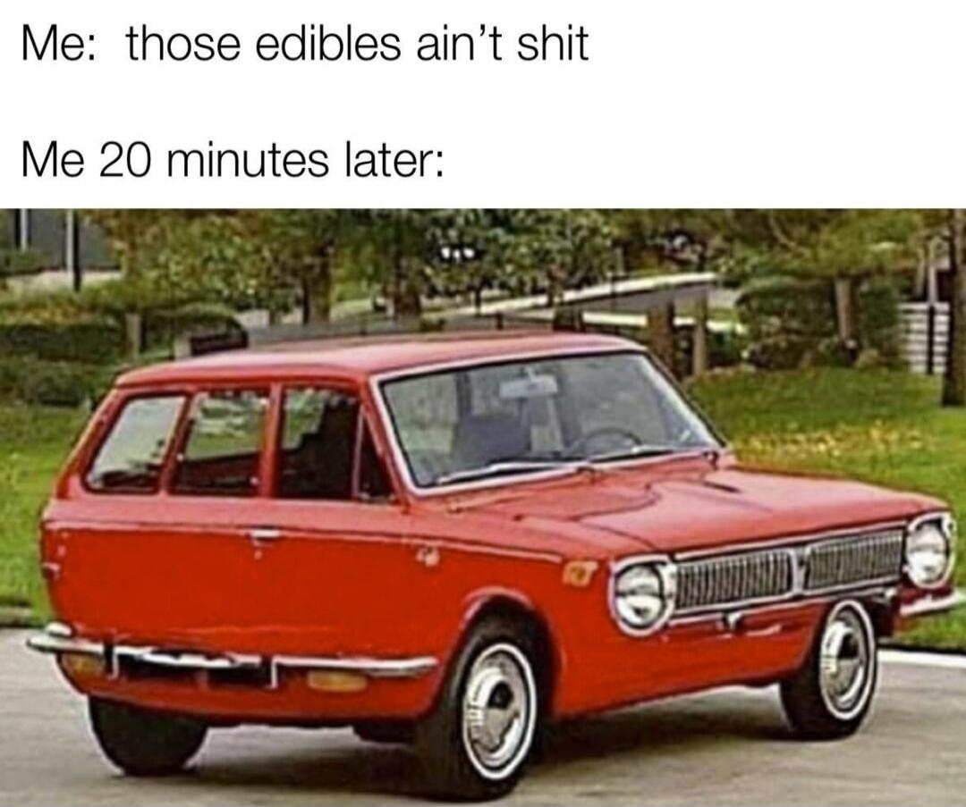 Me: those edibles ain’t shit
Me 20 minutes later: