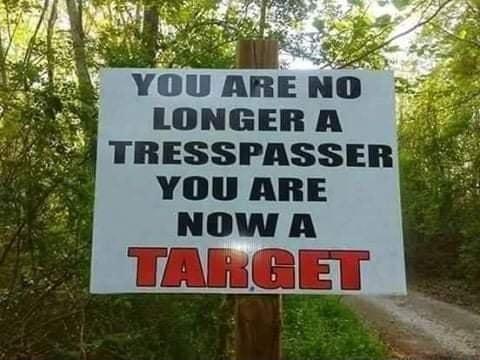 ARE NO LONGERA TRESSPASSER YOU ARE NOW A