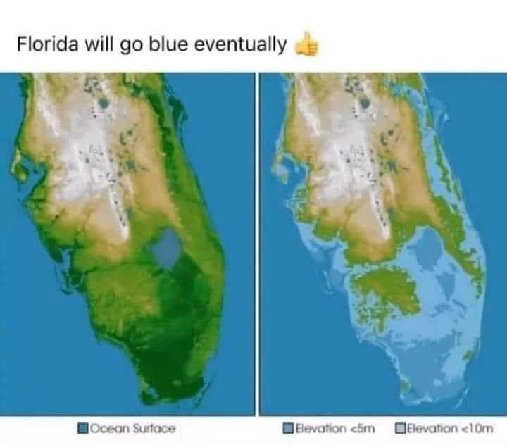 Florida will go blue eventually Oceon Sutace Boevaton 10m