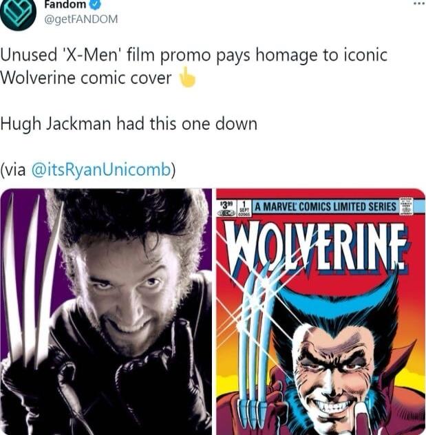 SNy Unused X Men film promo pays homage to iconic Wolverine comic cover Hugh Jackman had this one down via itsRyanUnicomb