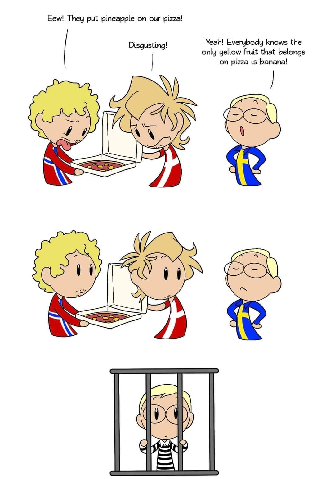 Eewt They put pineapple on our pizal