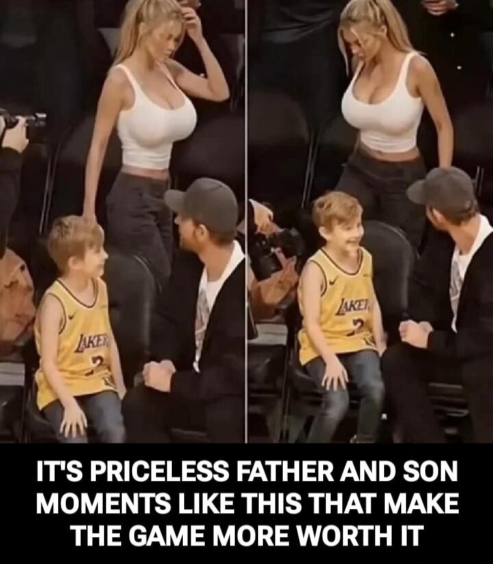 IT'S PRICELESS FATHER AND SON MOMENTS LIKE THIS THAT MAKE THE GAME MORE WORTH IT
