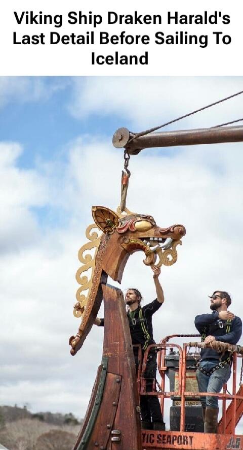 Viking Ship Draken Harald's Last Detail Before Sailing To Iceland