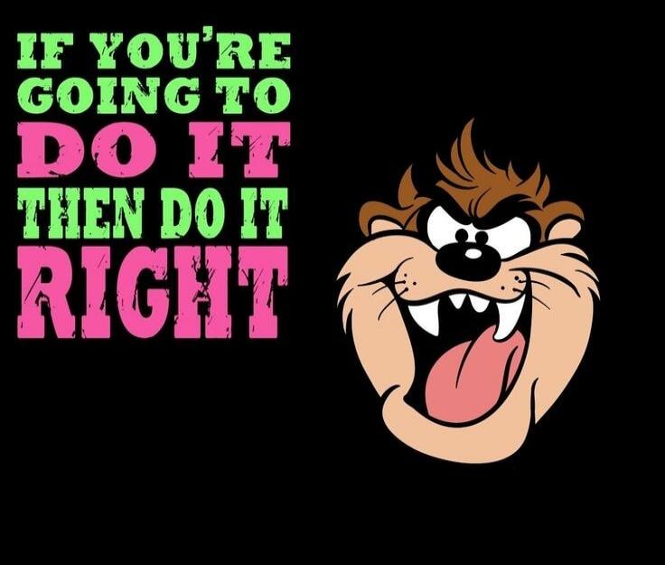 IF YOU'RE GOING TO DO IT THEN DO IT RIGHT