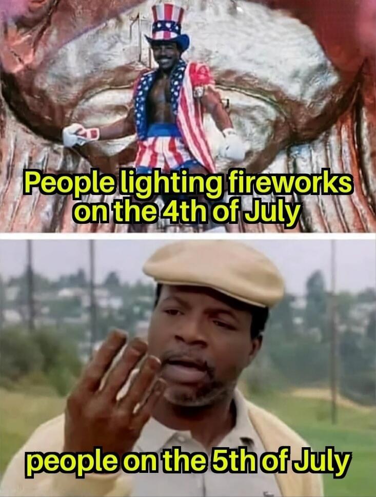 People lighting fireworks on the 4th of July people on the 5th of July
