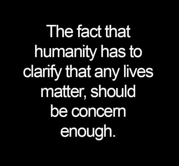 The fact that humanity has to clarify that any lives matter should be concem SiglelileoR